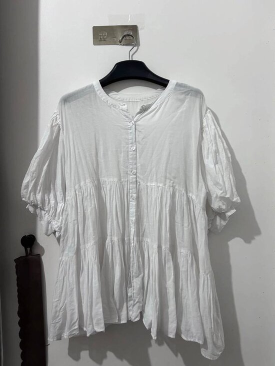 Tops - White Button Front Top